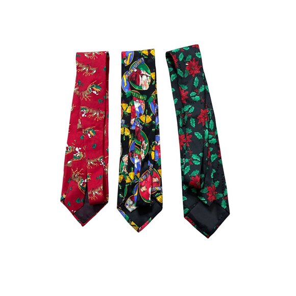 Set Of 3 Men's Vintage Christmas Ties - Picture 2 of 9